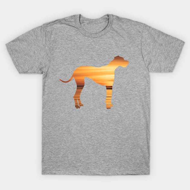 Great Dane Sunset T-Shirt by Rumble Dog Tees